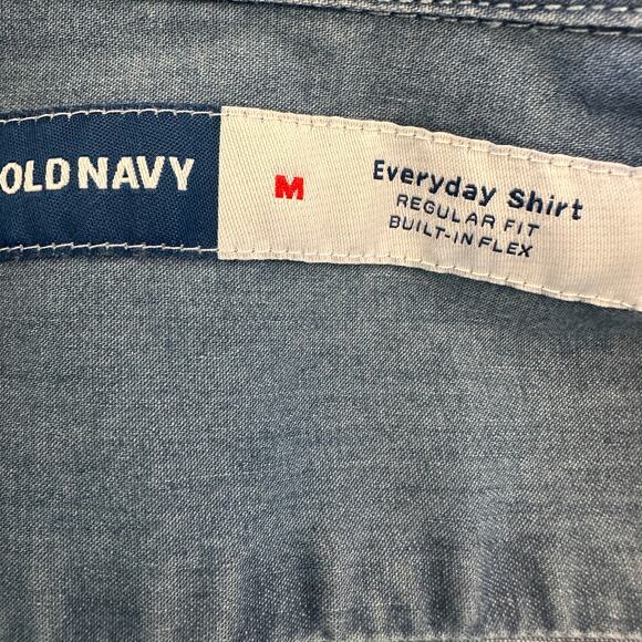 Retro Housewife Unhinged Chambray Button Down Shirt MEDIUM Oversized Unique - Picture 5 of 6